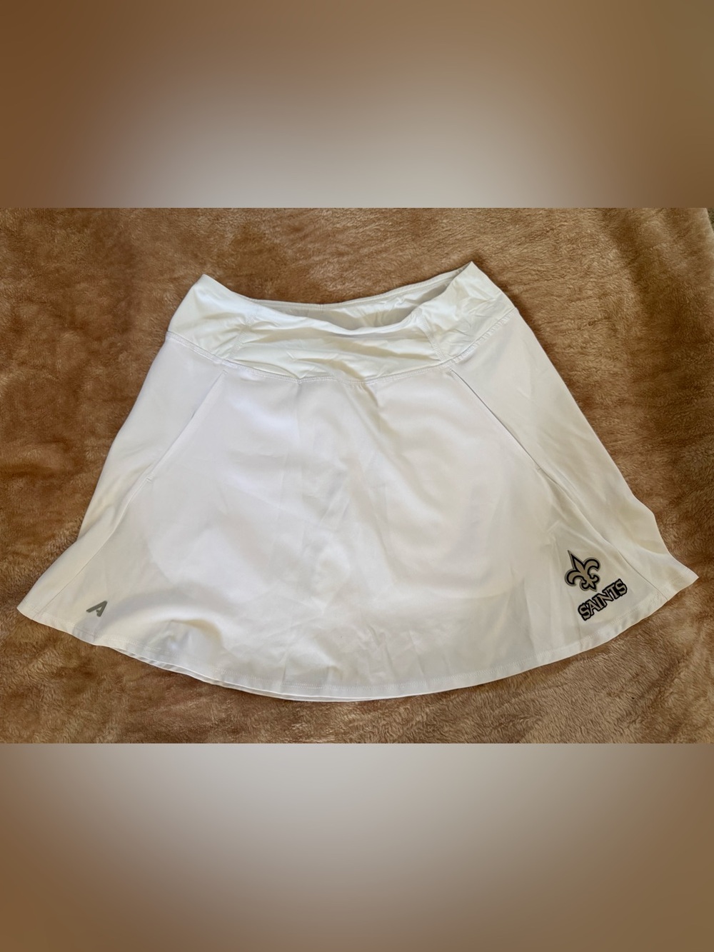 SAINTS NFL White Athletic Skort with Branded Tags
